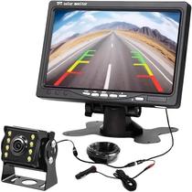 Câmera De Ré Com Fio De 7 Polegadas Para Uso Pesado, 8 LEDs, Cabo De 10m Para Motorhome, Caravana E Câmera De Ré Com Fio De 7 Polegadas Para Uso Pesado, 8 LEDs, Cabo De 10m Para Motorhome, Caravana E