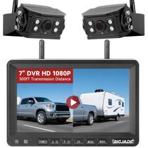 Câmera de Ré Sem Fio BIGJADE com Monitor HD de 7" 12V IP69