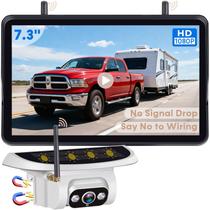 Câmera de Ré Sem Fio Pemacom 7,3" HD 1080P Solar para RV Câmera de Ré Sem Fio Pemacom 7,3" HD 1080P Solar para RV