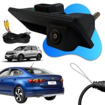 Camera de Ré Traseira Macaneta Original T-cross Virtus Volkswagen VW 12V RCA Visão Noturna Linhas Guias Estacionamento