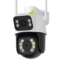 Câmera de Segurança 2 em 1 Abuntu Camera Fixa + Móvel, Zoom, Visão Noturna e Resistente a Água