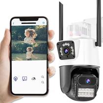 Câmera de Segurança 2 em 1, Camera Fixa + Móvel, APP V380 Pro, Zoom, Visão Noturna e Resistente a Água