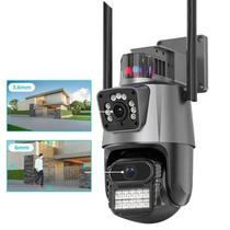 Câmera de Segurança 2 em 1, Camera Fixa + Móvel, Zoom, Visão Noturna e Resistente a Água