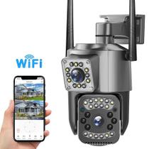 Câmera de Segurança 2 em 1, Camera Fixa + Móvel, Zoom, Visão Noturna e Resistente a Água - V380 PRO
