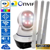 Câmera de Segurança 3 Antenas Wifi 4ª Geração 1080p Full HD 2MP 360 Graus IP Yoosee Grava Cartão SD E Nuvem P2P Audio