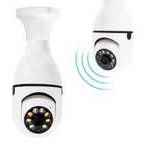 Câmera de segurança 360 com lâmpada vigilância wifi full HD e visão noturna