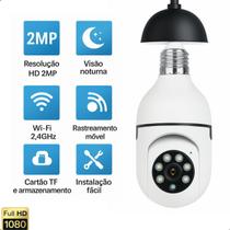 Câmera de segurança 360º com visão noturna em alta definição.