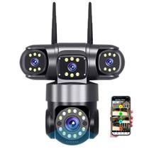 Camera de Segurança 4 Lentes HD WiFi Grava Voz PTZ 360 Graus App Sensor Presença Microfone Audio Visao Noturna Camera de Segurança 4 Lentes HD WiFi Grava Voz PTZ 360 Graus App Sensor Presença Microfone Audio Visao Noturna