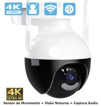 Camera de Segurança 4K IP Wireless Interna / Externa PTZ Sensor de Movimento e Captura de Áudio