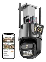 Camera de segurança 4K Wifi Lente dupla prova dágua Flash rastreio de movimento alarme e sirene de dispersão 6MP câmera Vigilância externa Camera de segurança 4K Wifi Lente dupla prova dágua Flash rastreio de movimento alarme e sirene de dispersão 6MP câmera Vigilância externa
