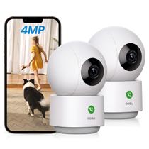 Câmera de segurança AOSU 4MP 2.5K Baby Monitor Pet 360 WiFi Pack