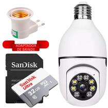 Camera De Segurança Com Adaptador Tomada Cartão SSD 32Gb - CAMERA IP WIFI SEGURANÇA HD 360