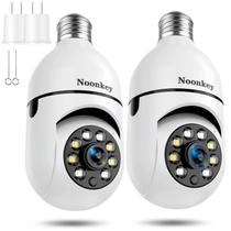 Câmera de segurança com lâmpada Noonkey 2K/3MP, pacote com 2 unidades 5G WiFi