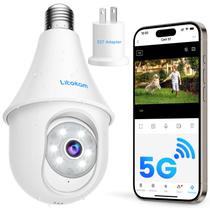 Câmera de segurança de lâmpada litokam 5MP 2K WiFi Socket Cam
