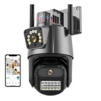 Camera de Segurança Dual Lente Duas Lentes Wifi App Alarme Sirene Sensor Movimento Microfone Alto Falante Visao Noturna