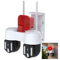 Camera de Segurança Dual Lente Wifi App Grava Voz PTZ Sensor Movimento Megafone Som Sirene Alerta Proteçao Camera de Segurança Dual Lente Wifi App Grava Voz PTZ Sensor Movimento Megafone Som Sirene Alerta Proteçao