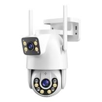 Câmera de Segurança Dupla A Prova D'agua com Detecção de Movimento e Imagens Ultra-HD Câmera de Segurança Dupla A Prova D'agua com Detecção de Movimento e Imagens Ultra-HD