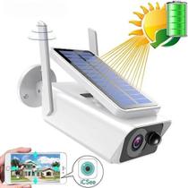 Câmera De Segurança Energia Solar Ip66 Wifi Visão Noturna