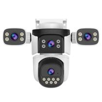 Câmera de Segurança Externa 4 Câmeras Articuladas Full HD 360 IP Visão Noturna Detecção de Movimento À Prova d'água
