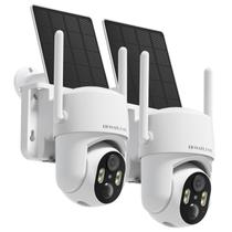 Câmera de segurança externa HOSAFE.COM 2K alimentada por energia solar, pacote com 2