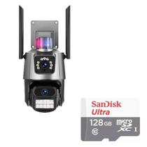Câmera De Segurança Externa Lente Dupla 4k Led Sirene Policial Cartão 128gb Câmera De Segurança Externa Lente Dupla 4k Led Sirene Policial Cartão 128gb