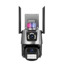Câmera De Segurança Externa Lente Dupla 4k Led Sirene Policial Câmera De Segurança Externa Lente Dupla 4k Led Sirene Policial