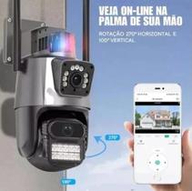 Câmera de Segurança Externa Wifi Lente Dupla HD Prova D'água Visão Noturna