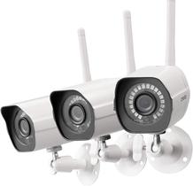 Câmera de segurança externa Zmodo (pacote com 3), câmera interna/externa 1080p, Wi-Fi sem fio, visão noturna, detecção de movimento, câmeras para segurança doméstica, detecção de humanos/animais de estimação/veículos, à prova de intempéries, visão remota