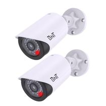 Câmera de segurança falsa BNT Dummy com luz LED vermelha, pacote com 2 unidades brancas