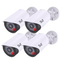 Câmera de segurança falsa BNT Dummy com luz LED vermelha, pacote com 4 unidades brancas