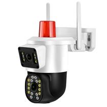 Camera de segurança FULL HD Wifi Lente dupla Zoom sensor e rastreio de movimento Flash Light alarme e sirene de dispersão FHD Vigilância Camera de segurança FULL HD Wifi Lente dupla Zoom sensor e rastreio de movimento Flash Light alarme e sirene de dispersão FHD Vigilância