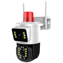 Camera de segurança FULL HD Wifi Lente dupla Zoom sensor e rastreio de movimento Flash Light alarme e sirene dispersão