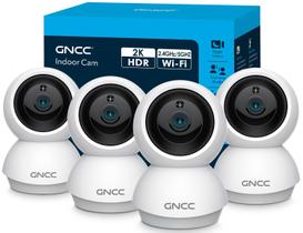 Câmera de Segurança GNCC 2K WiFi Interna 360 Movimento Kit com 4 Unidades Câmera de Segurança GNCC 2K WiFi Interna 360 Movimento Kit com 4 Unidades
