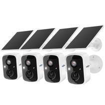 Câmera de segurança Hiseeu Solar 4MP 3K 100% sem fio, pacote com 4