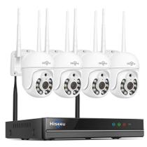 Câmera de segurança Hiseeu Wireless 5MP com rastreamento 360 com HDD de 1 TB