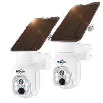 Câmera de segurança Hiseeu Wireless Solar 4MP 2PCS Outdoor