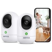 Câmera de segurança INFIYA 2K Indoor 360 com Motion Alert K7, pacote com 2 Câmera de segurança INFIYA 2K Indoor 360 com Motion Alert K7, pacote com 2