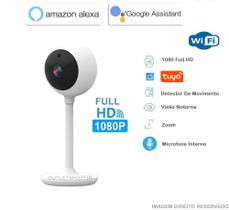 Câmera de Segurança Inteligente Wi-Fi Branca - Full HD 1080p Interna Visão Noturna - Premiun