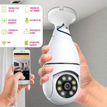 Câmera de Segurança IP com Lâmpada Wifi de 360 e Soquete E27 na Cor Branca