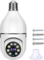 Câmera de Segurança IP Lâmpada WiFi Full HD 1080p, Prova Dágua, Giratória ecom Visão Noturna Infravermelha 1080p, Bivolt, Detecção de Movimento, Áudi