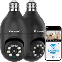 Câmera de Segurança Jennov 2K em Lâmpada com WiFi, 355 e Compatível com Alexa