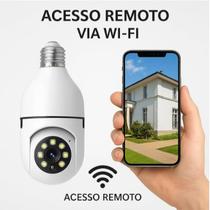 Câmera de Segurança Lâmpada Wi-Fi 360 Full HD Visão Noturna Áudio Bidirecional com Bocal