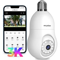 Câmera de segurança LaView 5MP QHD Bulb 360 3K Wireless Alexa