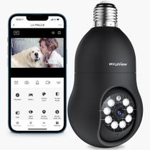 Câmera de segurança LaView Bulb 4MP 2K 360 WiFi com Alexa Black