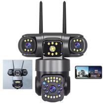Camera de Segurança Lente Tripla 360 Graus App Wifi Microfone Sensor Presença Movimento Visao Noturna Vigilancia Camera de Segurança Lente Tripla 360 Graus App Wifi Microfone Sensor Presença Movimento Visao Noturna Vigilancia