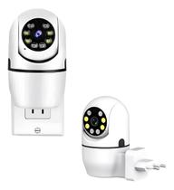 Câmera De Segurança Plug Wifi Full Casa Hd Visão Noturna Branco