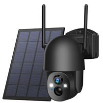 Câmera de segurança Poyasilon Solar Wireless 3MP 2K FHD Outdoor