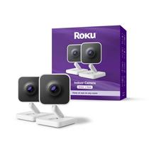 Câmera de segurança Roku New Indoor Camera 2024, pacote com 2 unidades 1080p