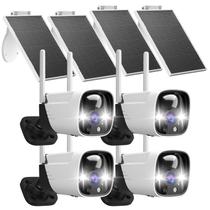 Câmera de segurança Rraycom Wireless Outdoor Solar 2K, pacote com 4