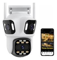 Câmera De Segurança Smart Wi-fi Externa Tripla Lente Prova D' Agua Monitoramento 180 Visão Noturna Câmera De Segurança Smart Wi-fi Externa Tripla Lente Prova D' Agua Monitoramento 180 Visão Noturna